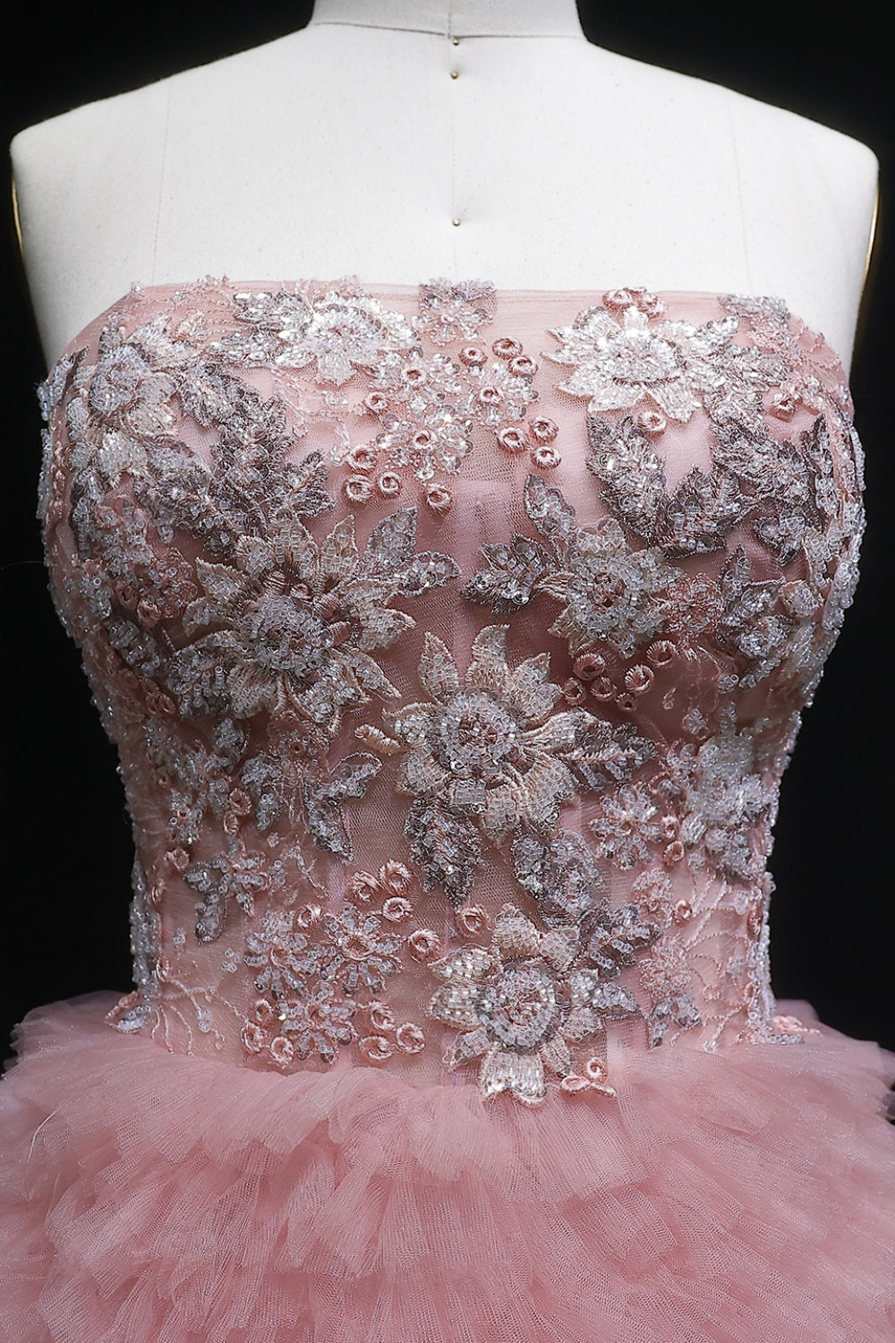 Blush Pink Off Shoulder Tulle Ballgown Prom Dress SH173 Sheer Fairy