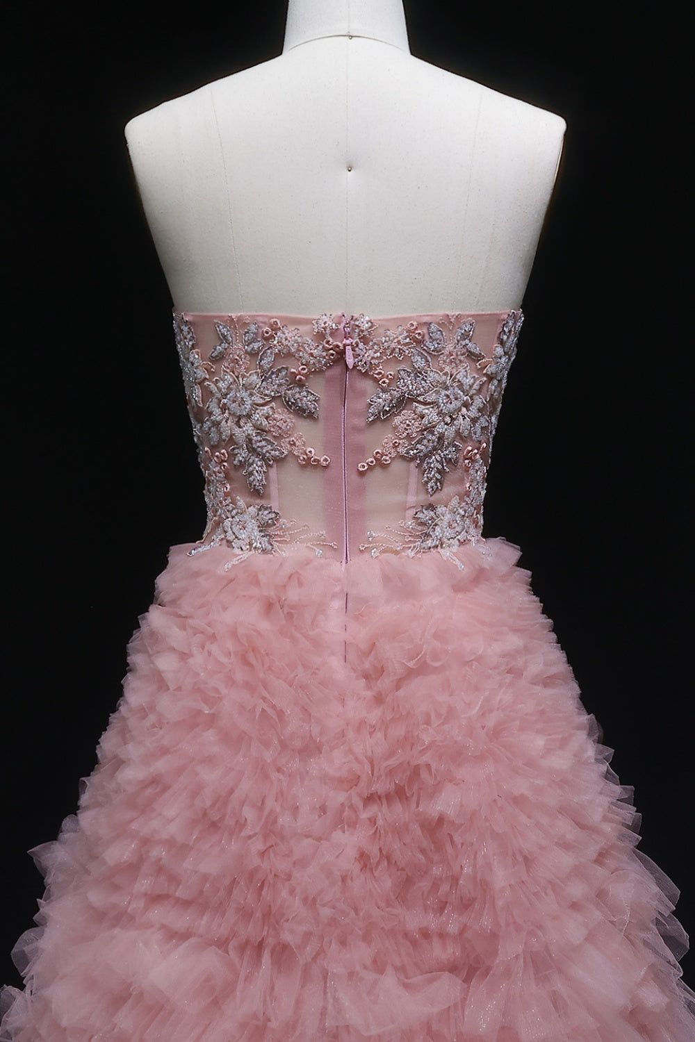 Blush Pink Off Shoulder Tulle Ballgown Prom Dress SH173 Sheer Fairy