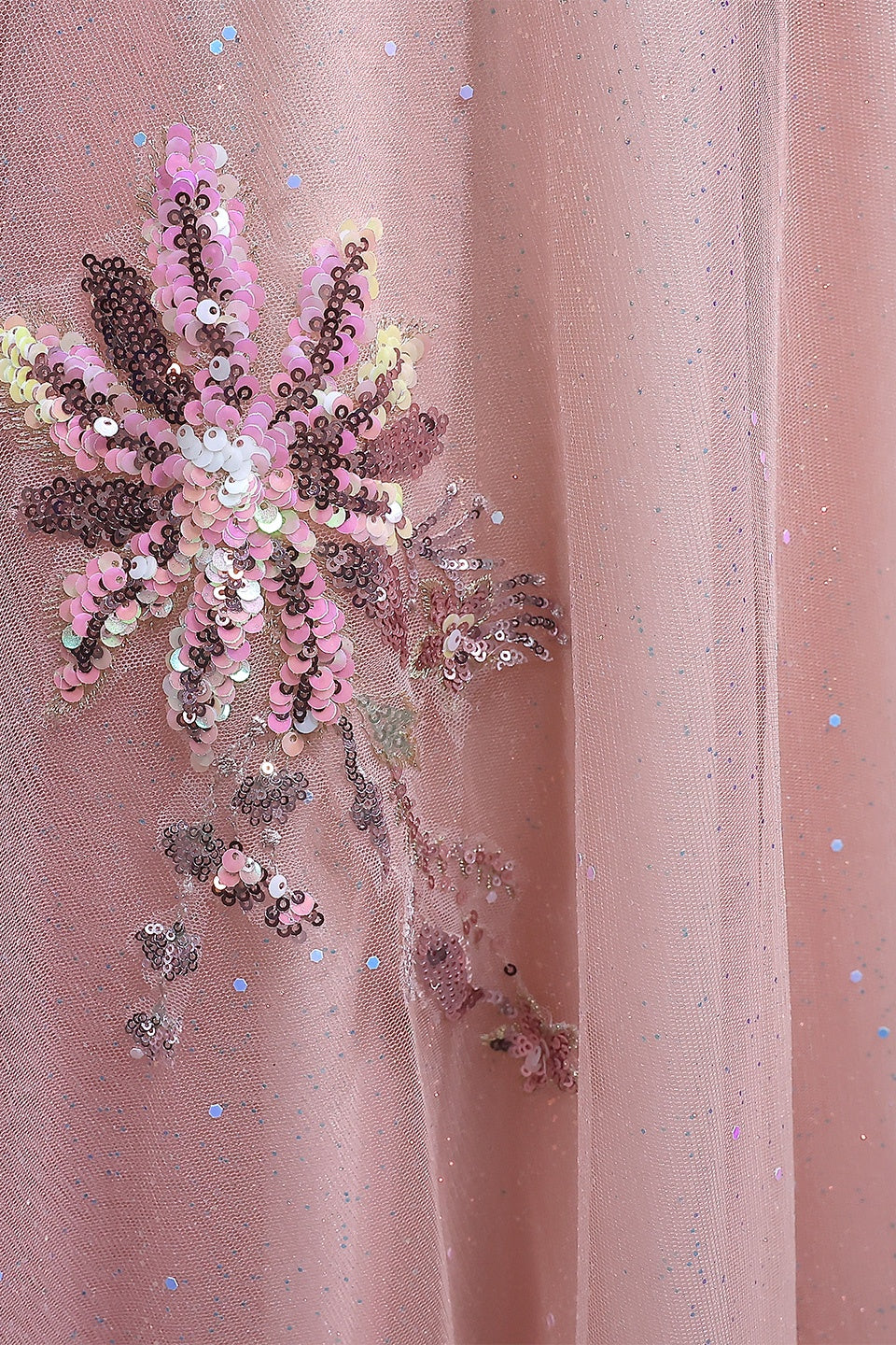 Modest Pink Glitter Tulle Square Neck A-Line Prom Dress SH382 Sheer Fairy