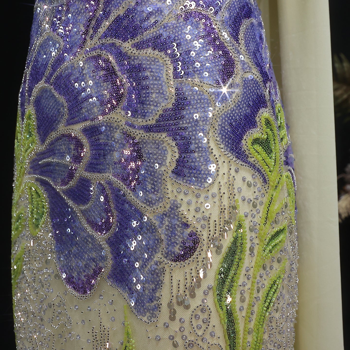 Luxury Floral Sequin Mermaid Evening Gown with Scarf SS511 Sheer Fairy