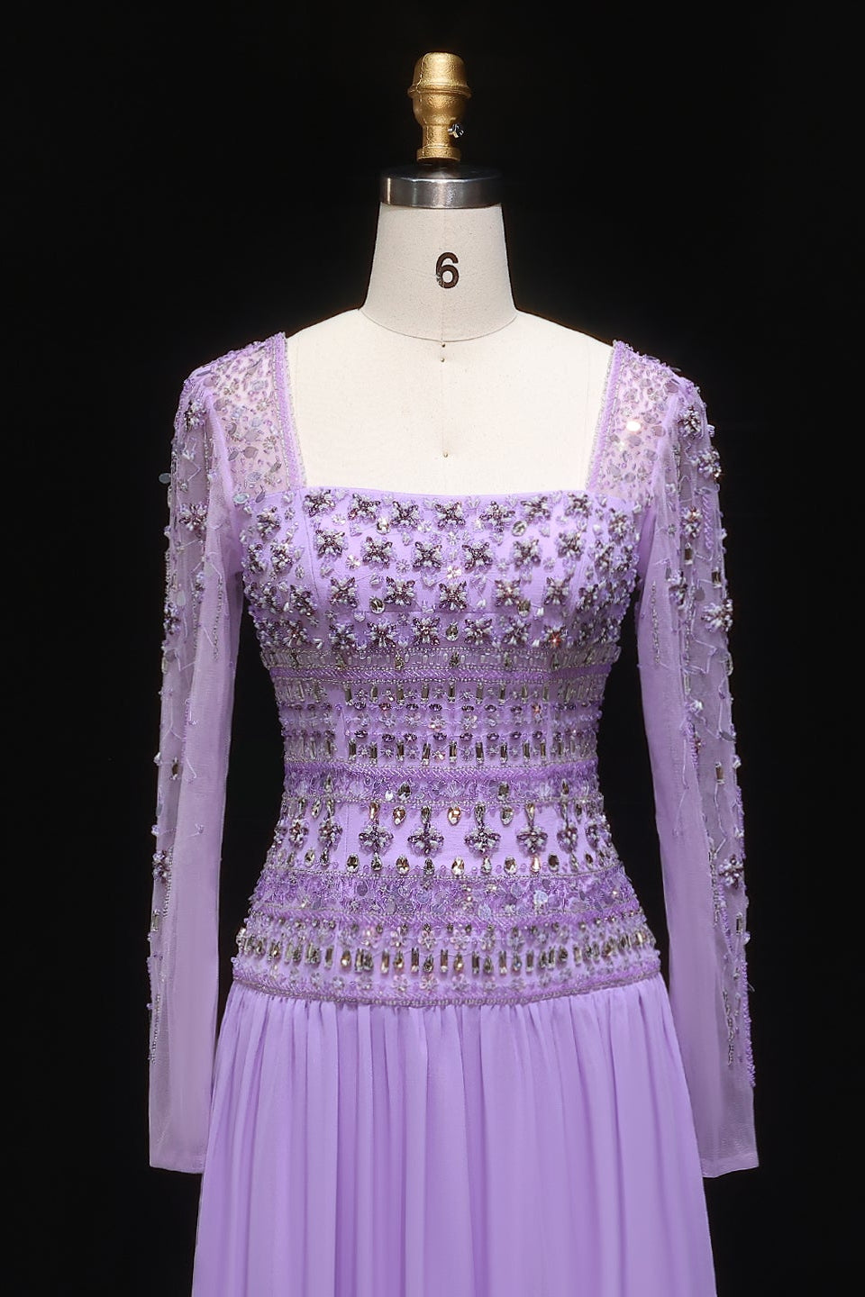 Beaded Chiffon A-Line Strapless Mermaid Evening Dress SS539