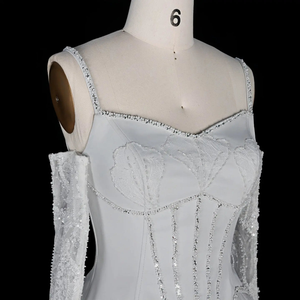 Luxurious Light Grey Corset Ball Gown Cascading Ruffle Tiered Evening Dress With Gloves SS672 Sheer Fairy