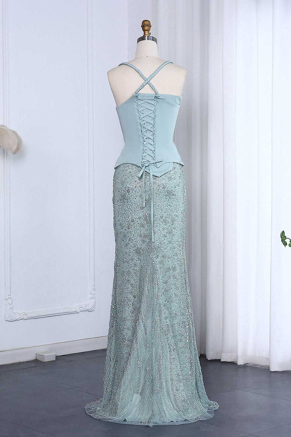 Corset Bodice Mermaid 3D Floral Evening Dress SS697