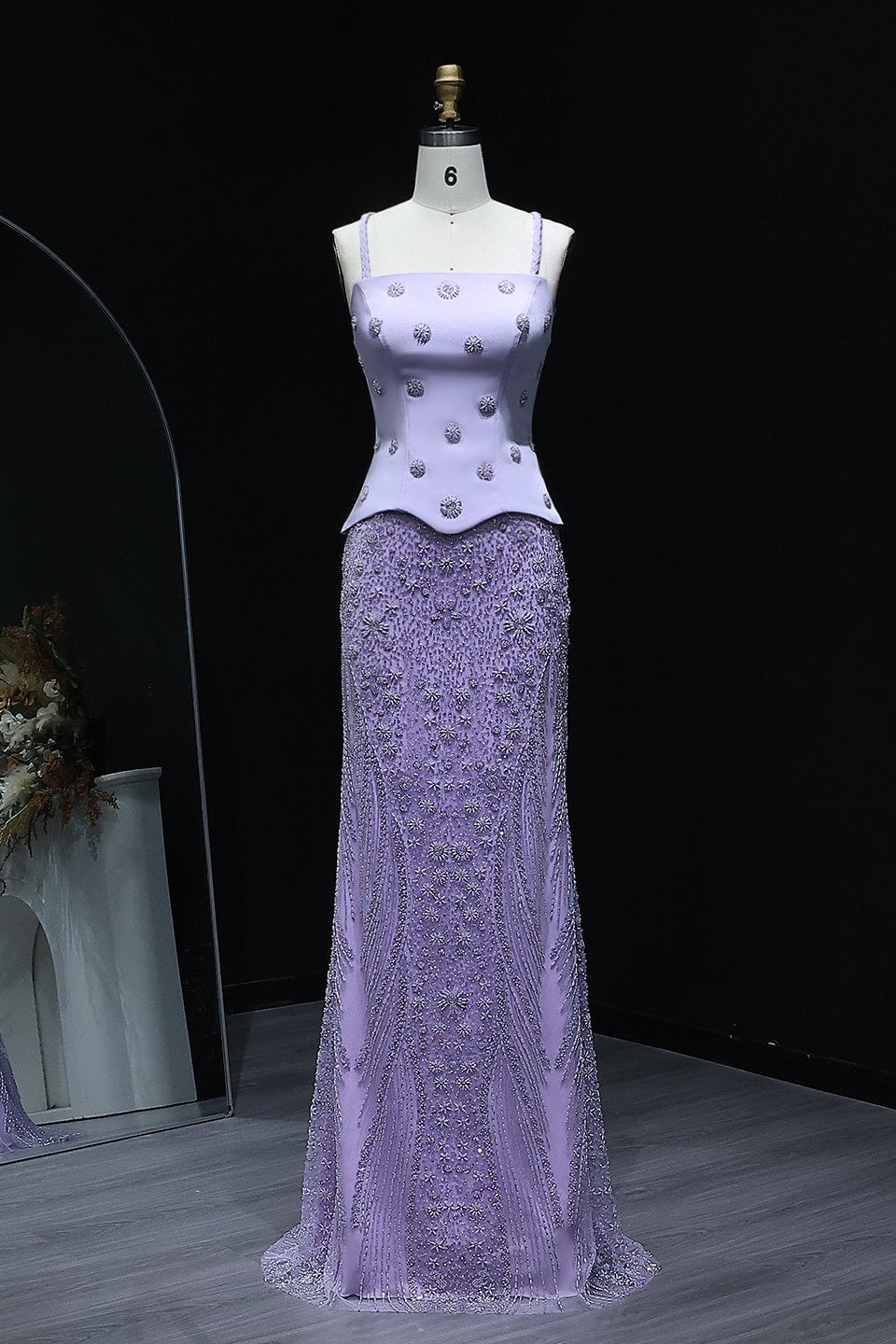 Corset Bodice Mermaid 3D Floral Evening Dress SS697