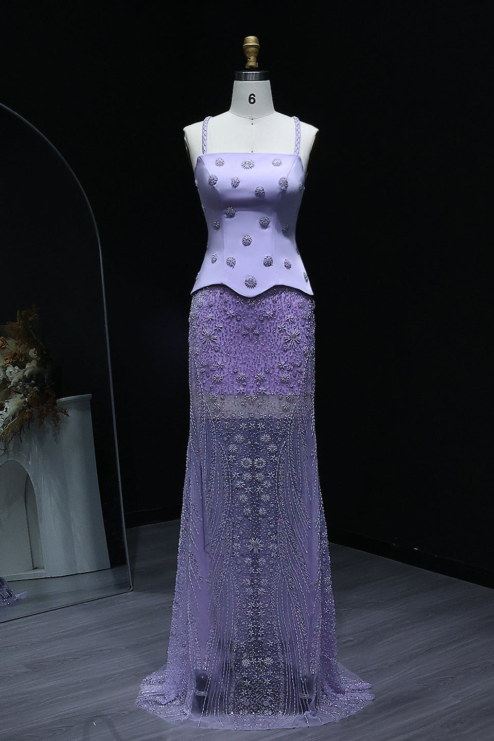 Corset Bodice Mermaid 3D Floral Evening Dress SS697