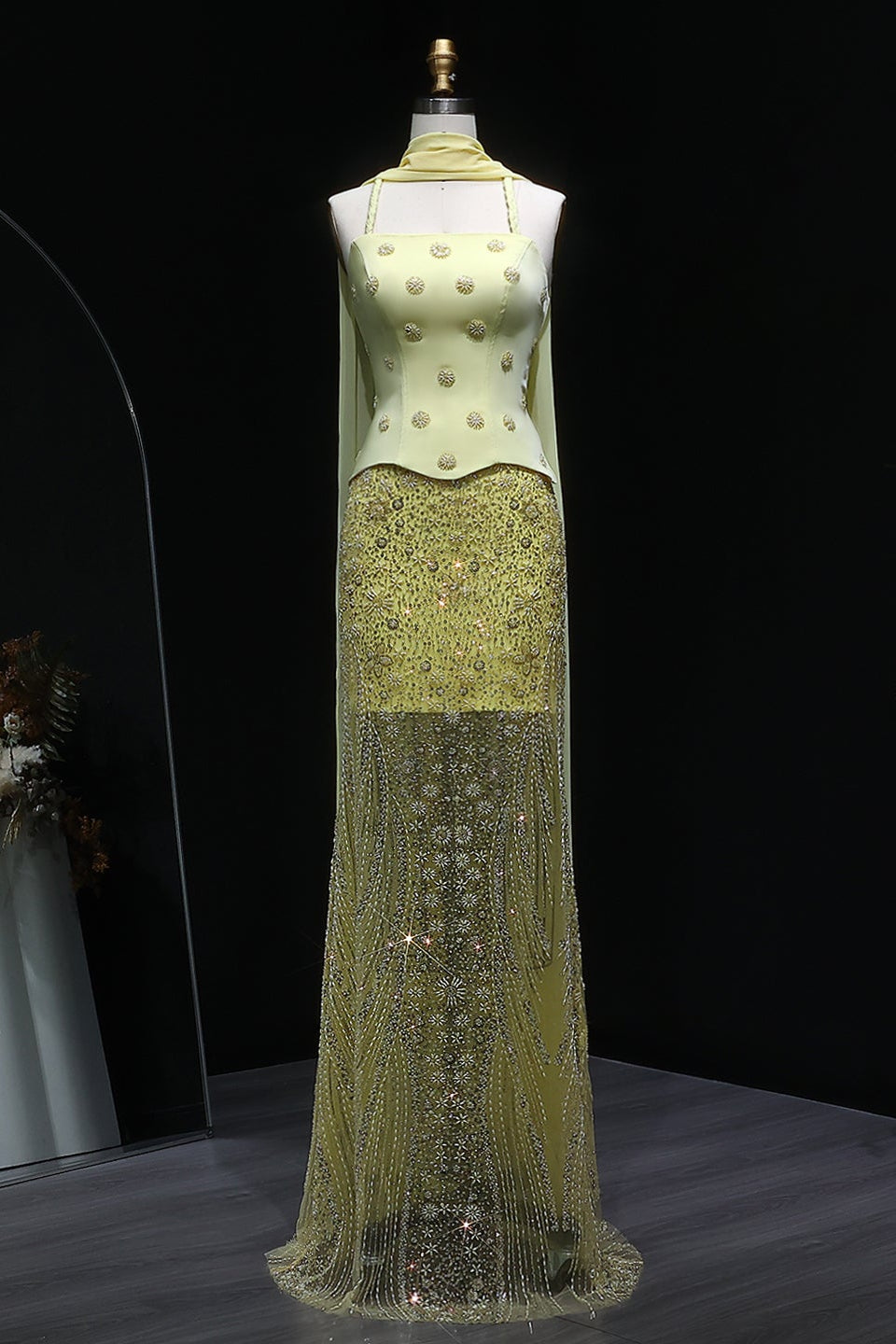 Corset Bodice Mermaid 3D Floral Evening Dress SS697