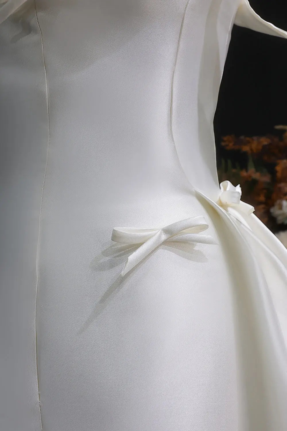 Off-the-Shoulder Satin Ballgown Wedding Dress SW633 Sheer Fairy