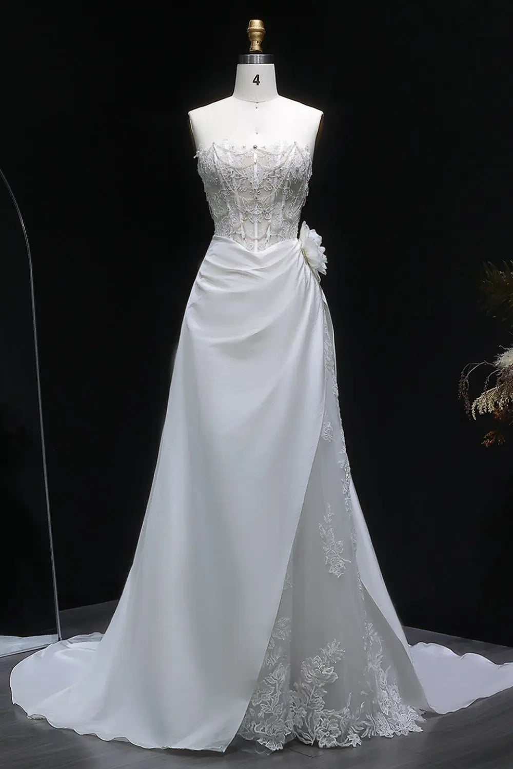 Timeless Elegance Strapless A-Line Wedding Dress Wedding Dress SW634 Sheer Fairy