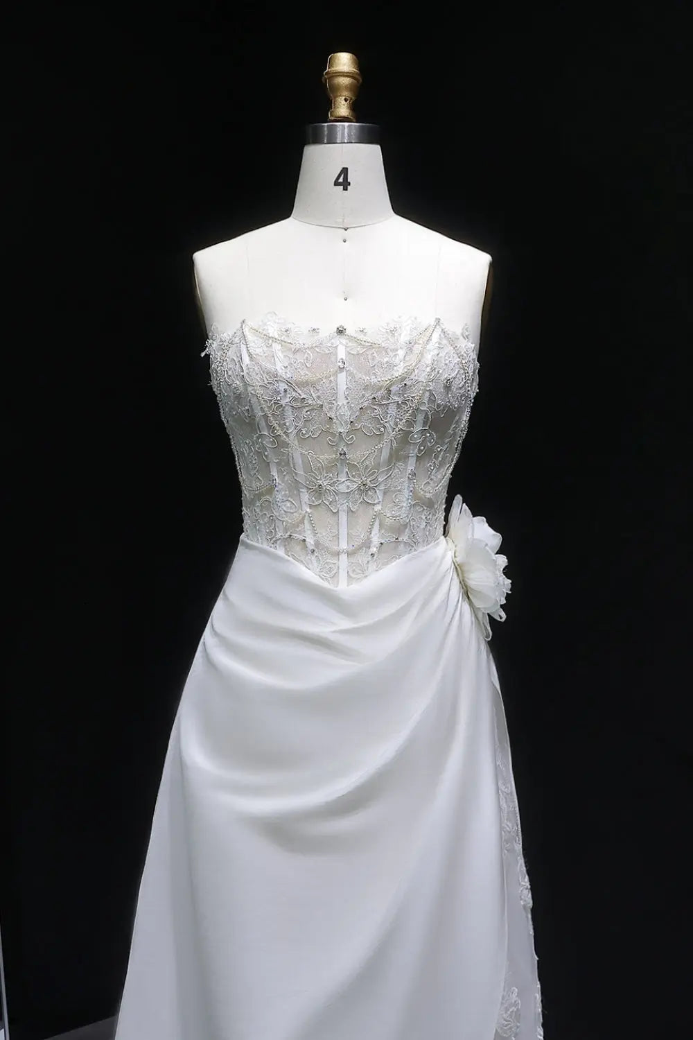 Timeless Elegance Strapless A-Line Wedding Dress Wedding Dress SW634 Sheer Fairy