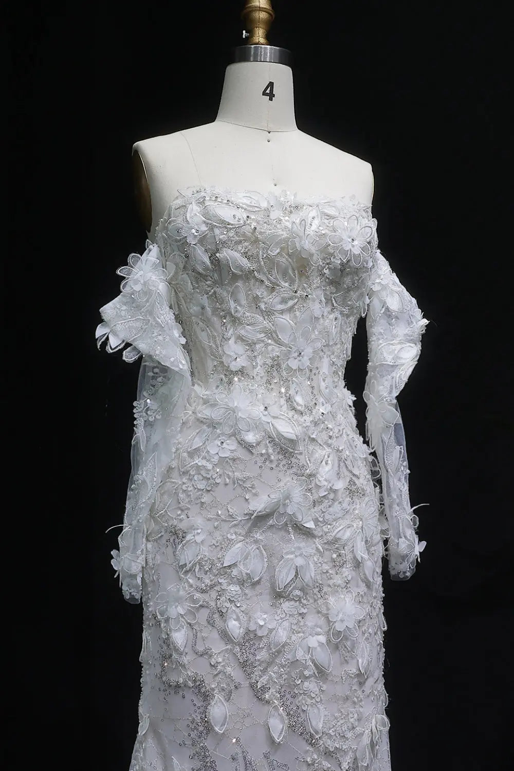 Vintage Texture Rich Mermaid Wedding Dress SW635 Sheer Fairy