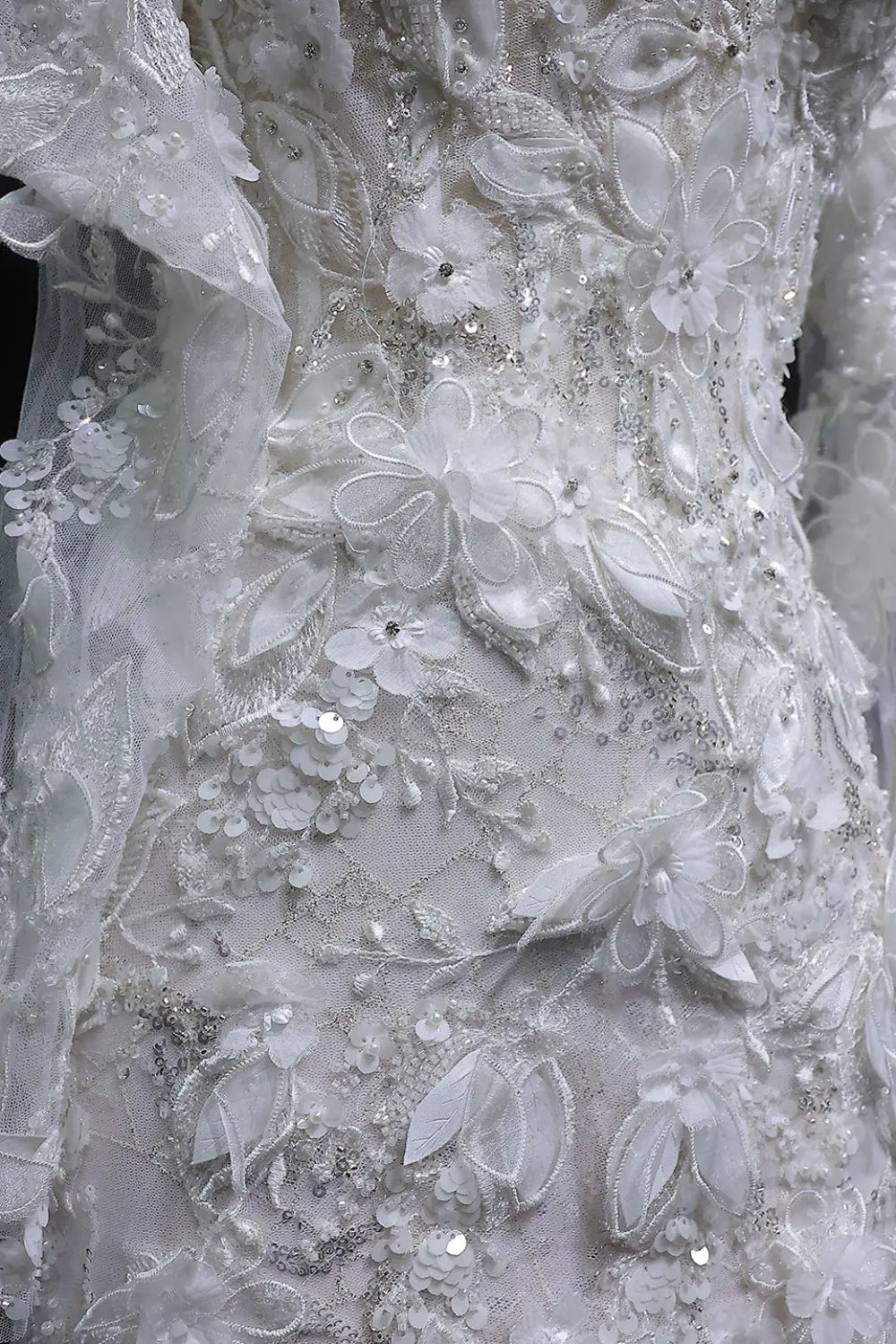 Vintage Texture Rich Mermaid Wedding Dress SW635 Sheer Fairy