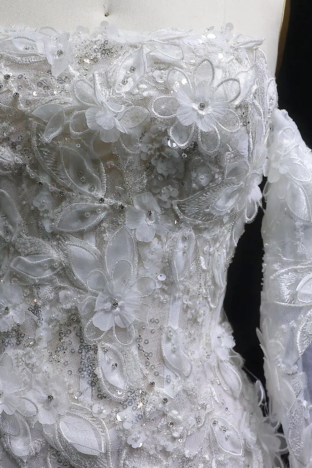 Vintage Texture Rich Mermaid Wedding Dress SW635 Sheer Fairy