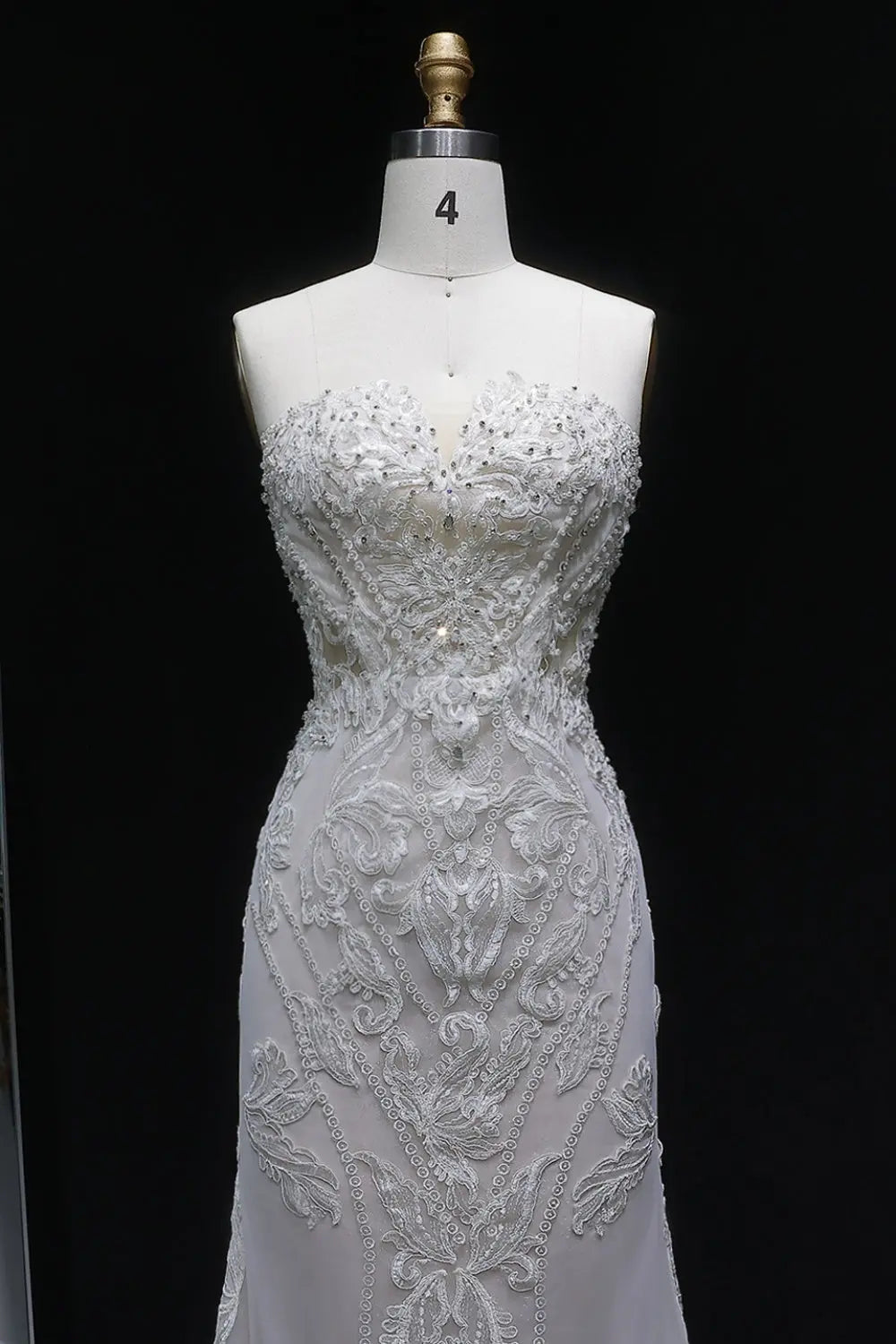 All-over Intricate Lace Strapless Mermaid Wedding Dress SW636 Sheer Fairy