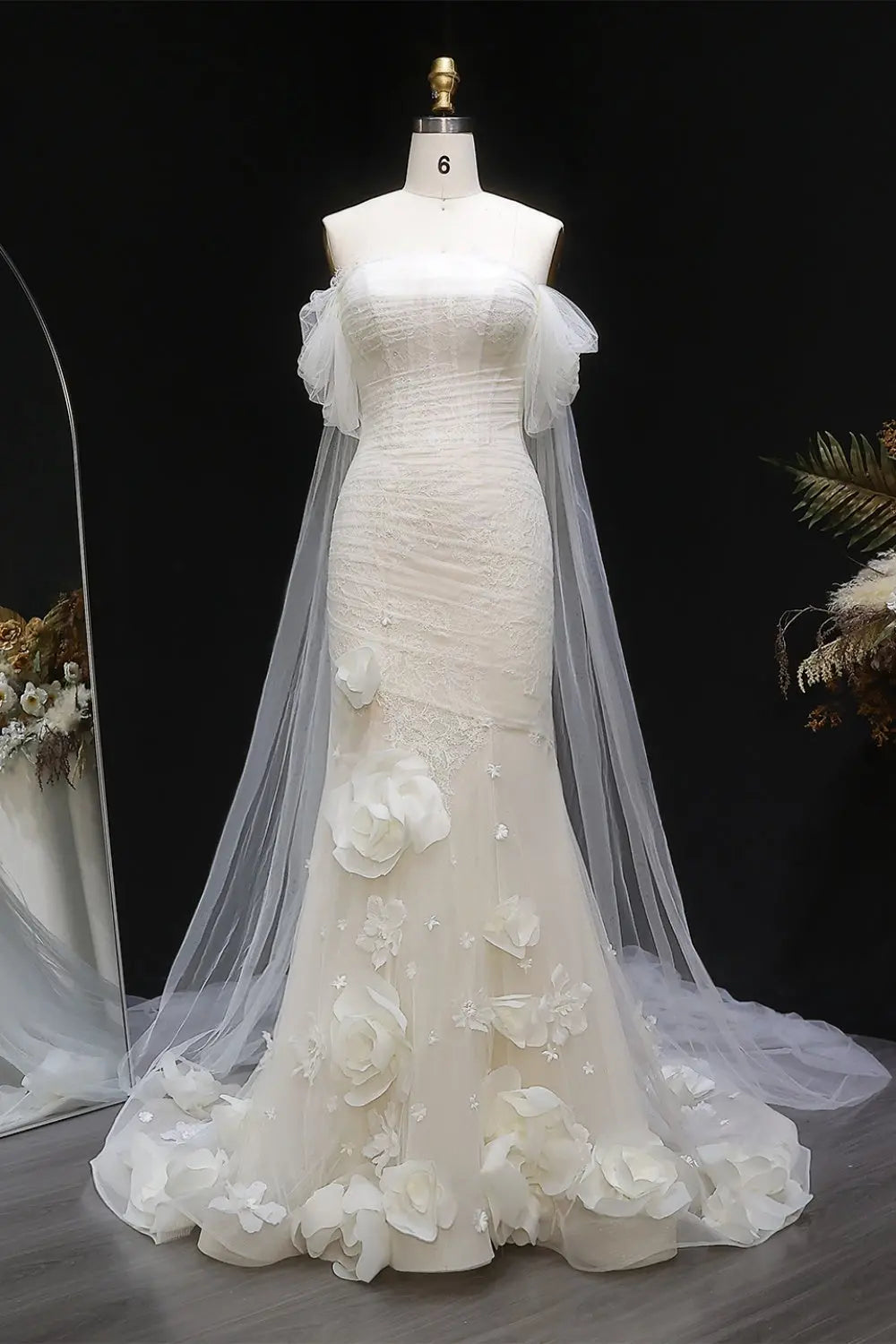 Modern Elegance Strapless Mermaid Wedding Dress SW653 Sheer Fairy