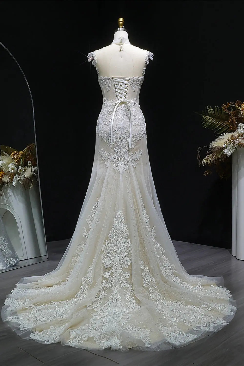 Sweetheart Trumpet Mermaid Wedding Dress SW654 Sheer Fairy