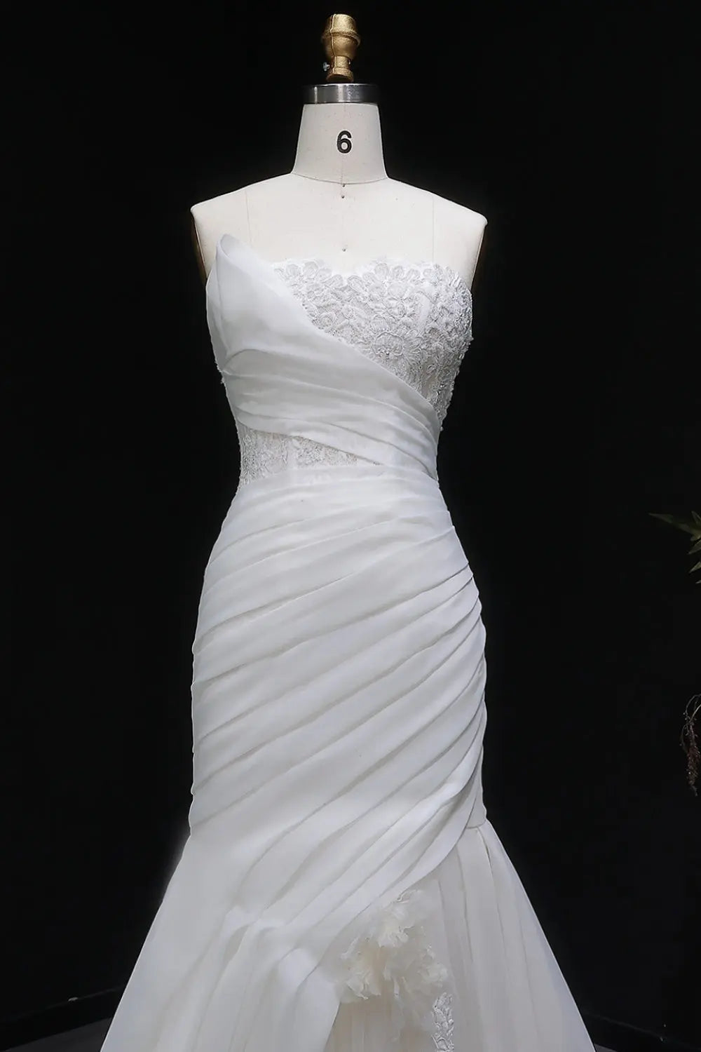 Strapless Ruched Chiffon Trumpet Mermaid Wedding Dress SW655 Sheer Fairy