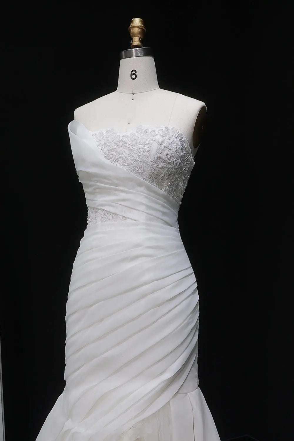 Strapless Ruched Chiffon Trumpet Mermaid Wedding Dress SW655 Sheer Fairy