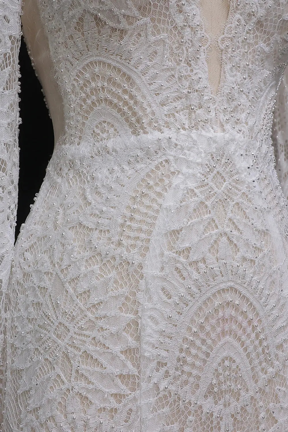 Flattering Long Sleeve Trumpet Mermaid Wedding Dress SW656 Sheer Fairy