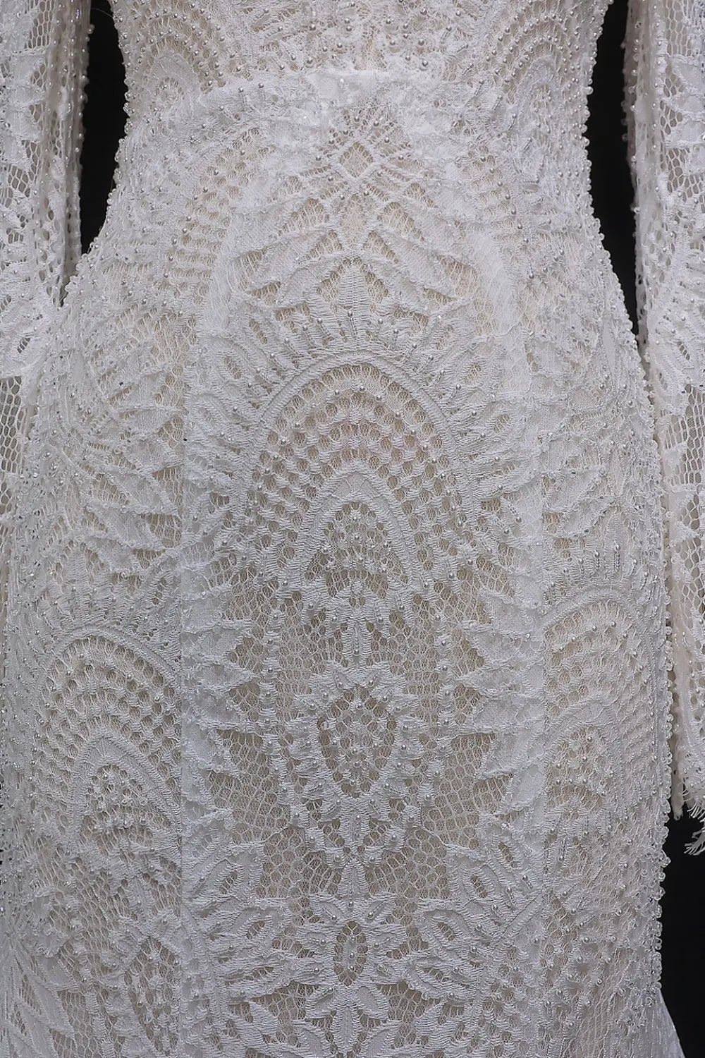 Flattering Long Sleeve Trumpet Mermaid Wedding Dress SW656 Sheer Fairy