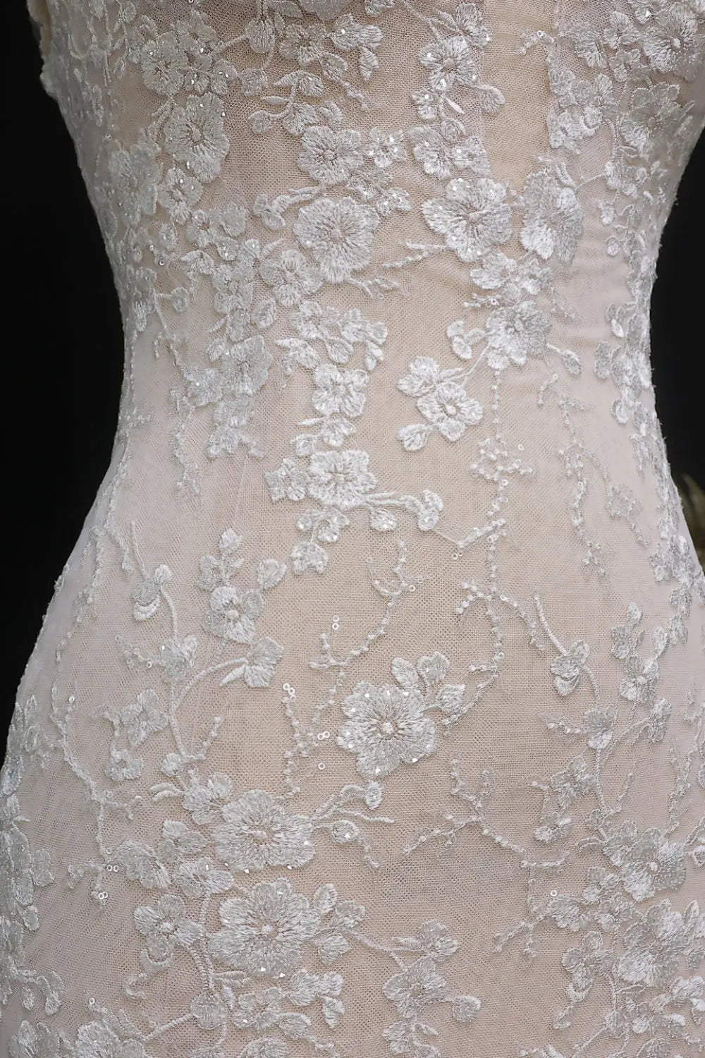 Ethereal 3D Floral Strapless Trumpet Wedding Dress SW657 Sheer Fairy