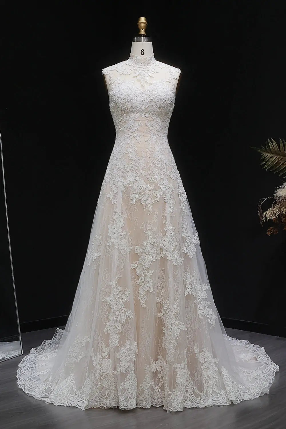 Elegant 3D Floral Strapless A-Line Wedding Dress SW659 Sheer Fairy