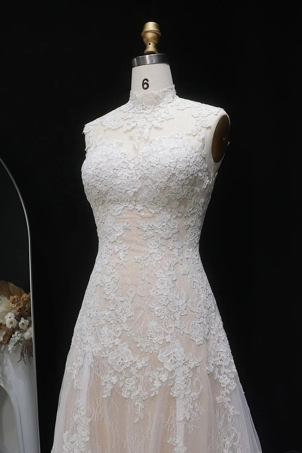 Elegant 3D Floral Strapless A-Line Wedding Dress SW659 Sheer Fairy