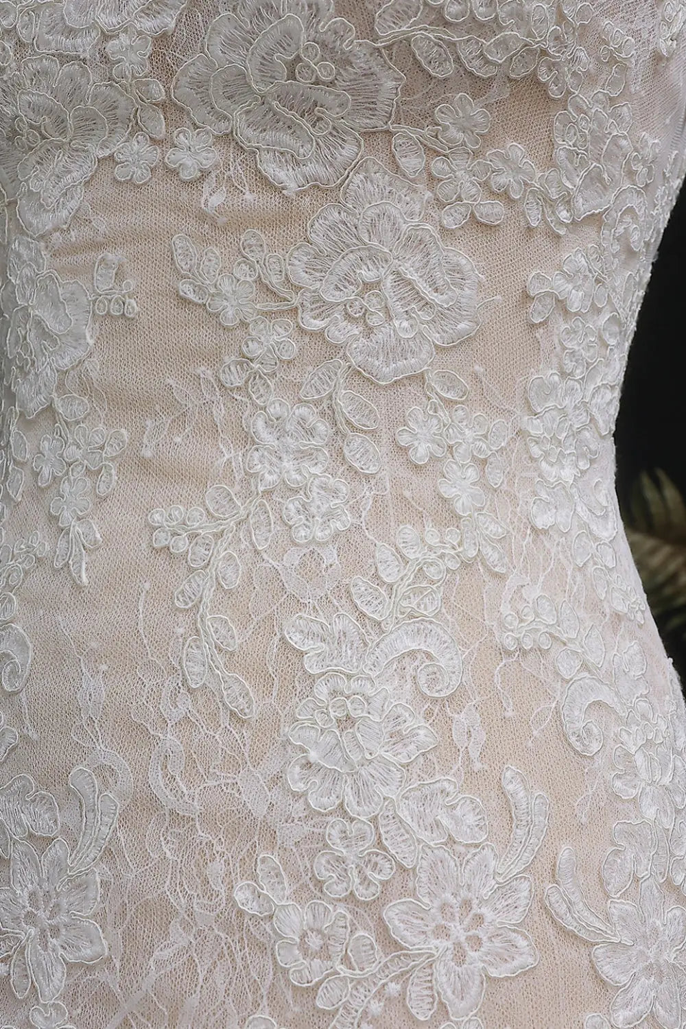 Elegant 3D Floral Strapless A-Line Wedding Dress SW659 Sheer Fairy