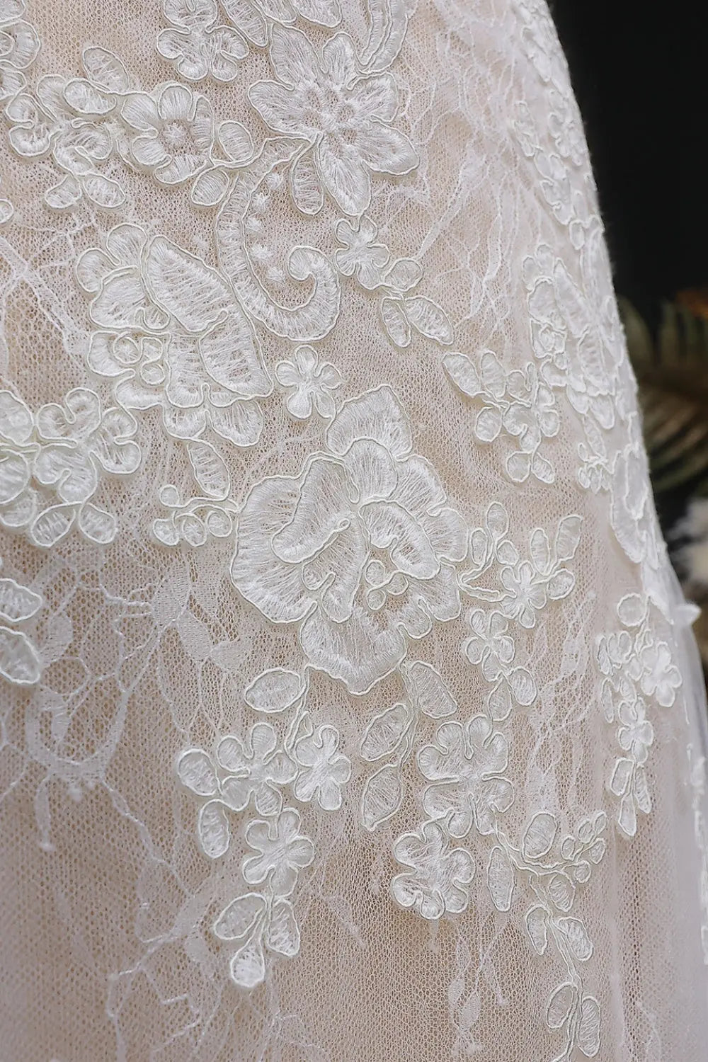 Elegant 3D Floral Strapless A-Line Wedding Dress SW659 Sheer Fairy