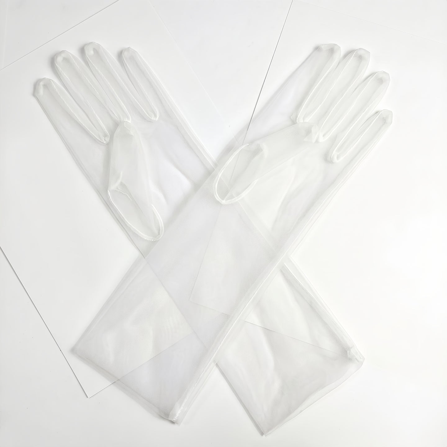 Sheer Tulle Long Gloves For Wedding Prom Bridal GL001 SHEER FAIRY