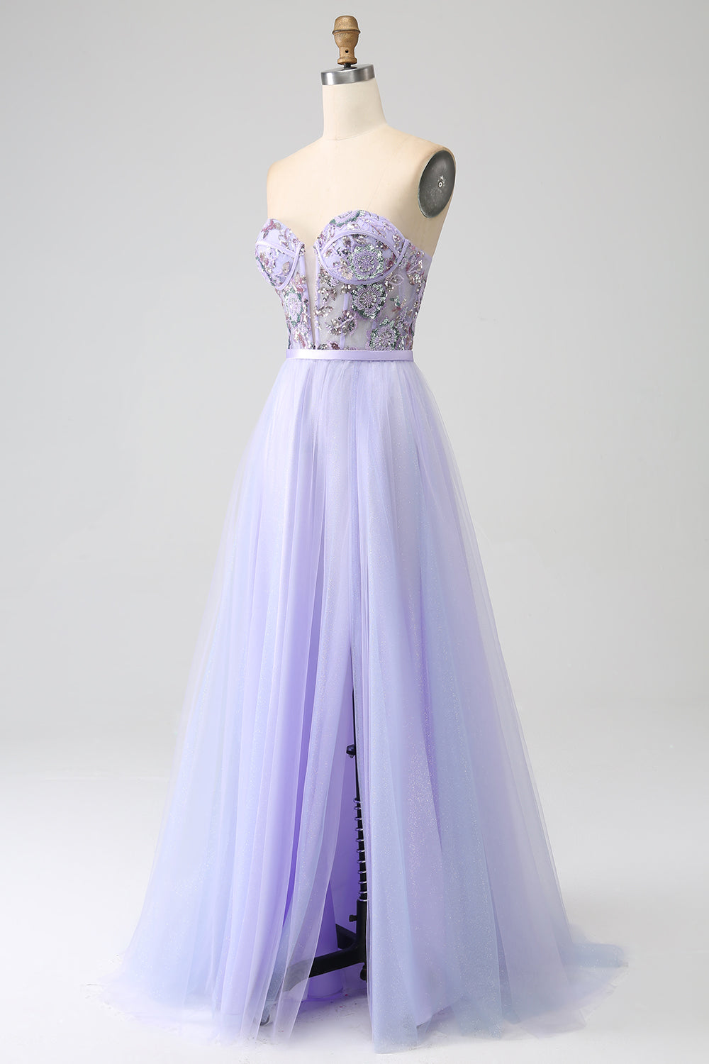 Enchanted Lilac Tulle Strapless Sweetheart Ball Gown SH483 Sheer Fairy