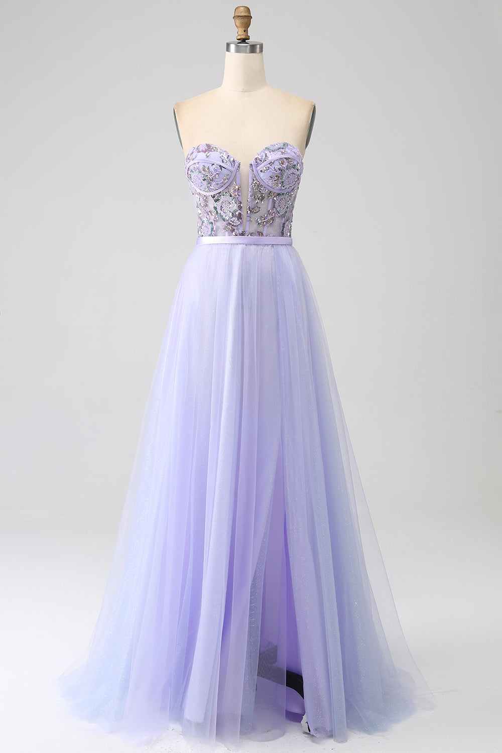 Enchanted Lilac Tulle Strapless Sweetheart Ball Gown SH483 Sheer Fairy