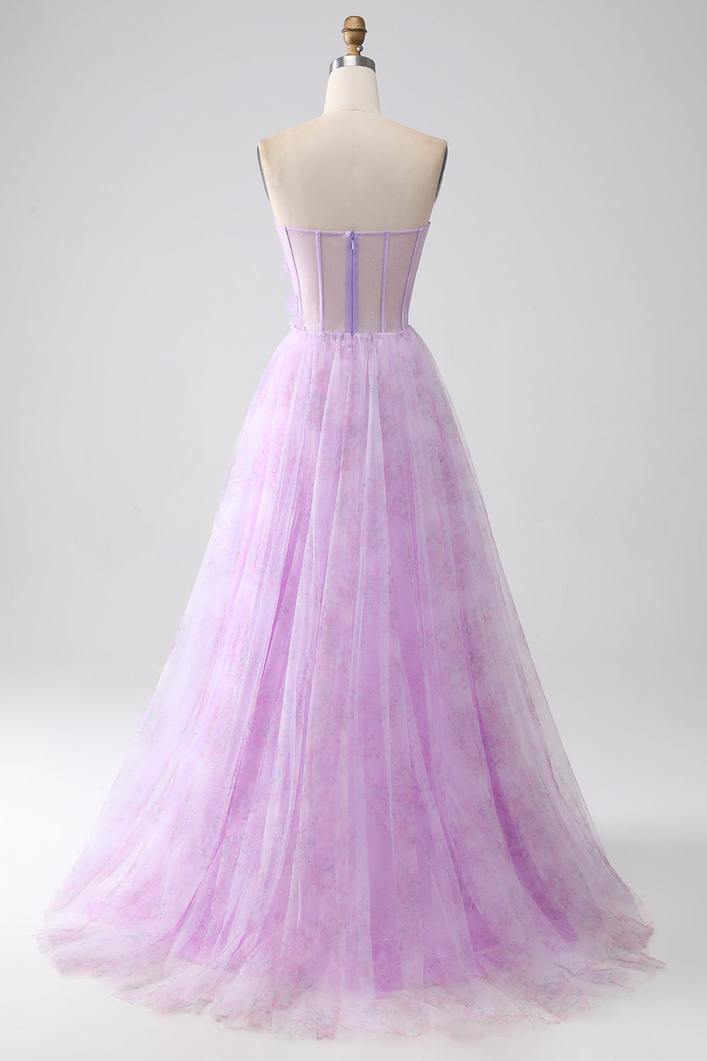 Lilac Tulle Ball Spaghetti Straps Sweetheart Gown Prom Dress SH466 Sheer Fairy