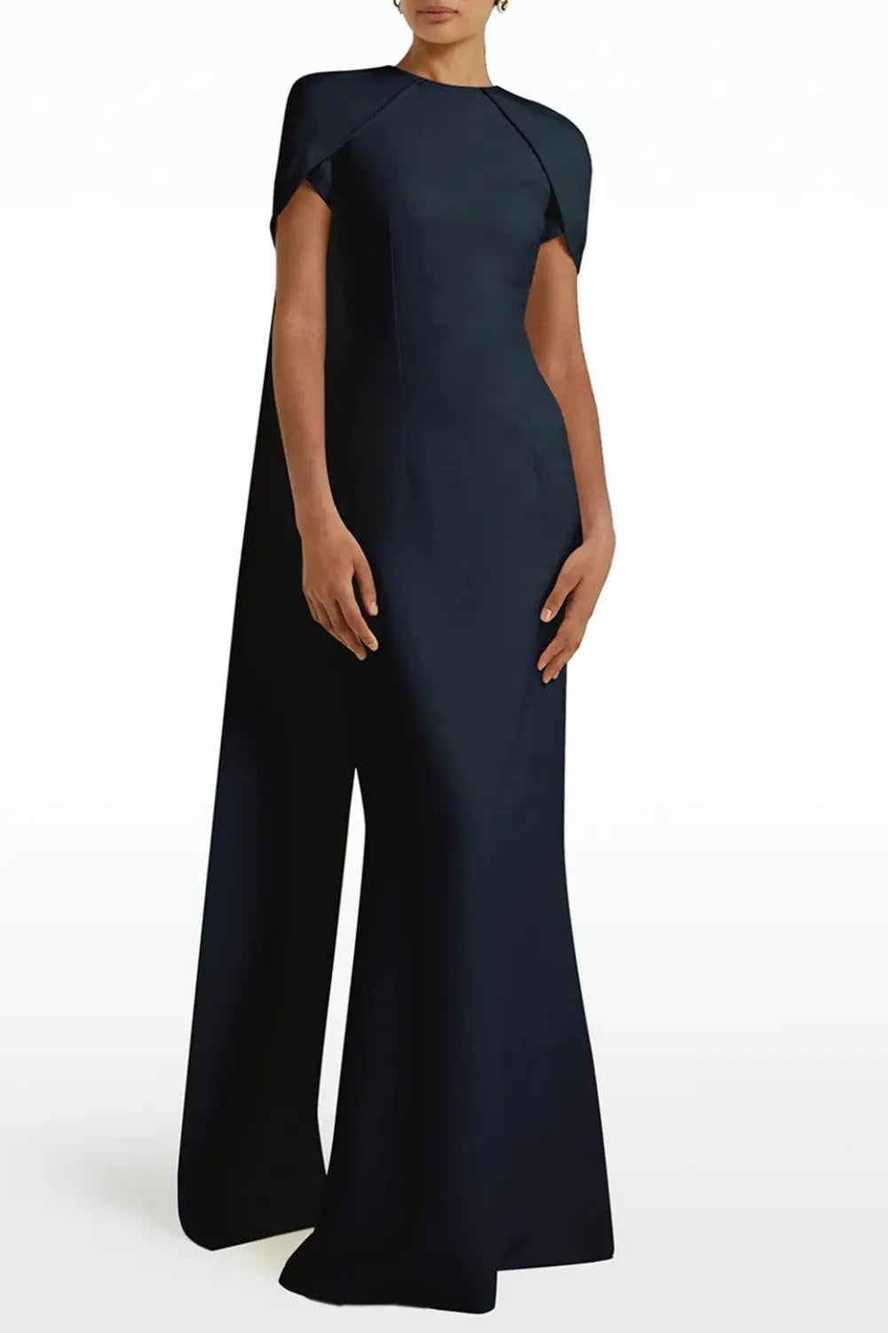 Simple Lilac Straight Evening Dress with Cape SF033 Sheer Fairy