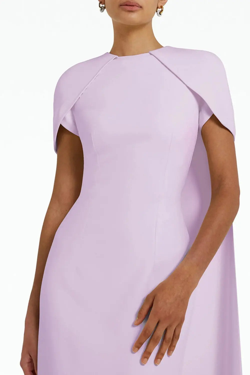 Simple Lilac Straight Evening Dress with Cape SF033 Sheer Fairy