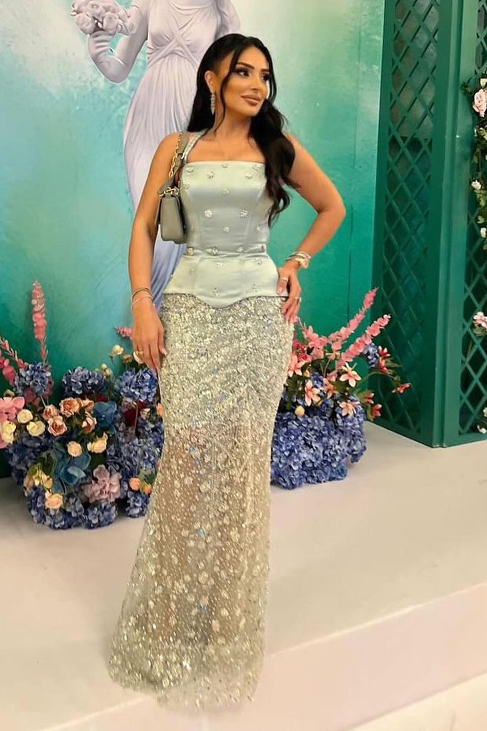 Corset Bodice Mermaid 3D Floral Evening Dress SS697