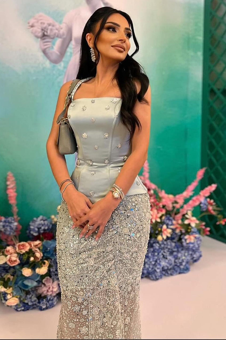 Corset Bodice Mermaid 3D Floral Evening Dress SS697