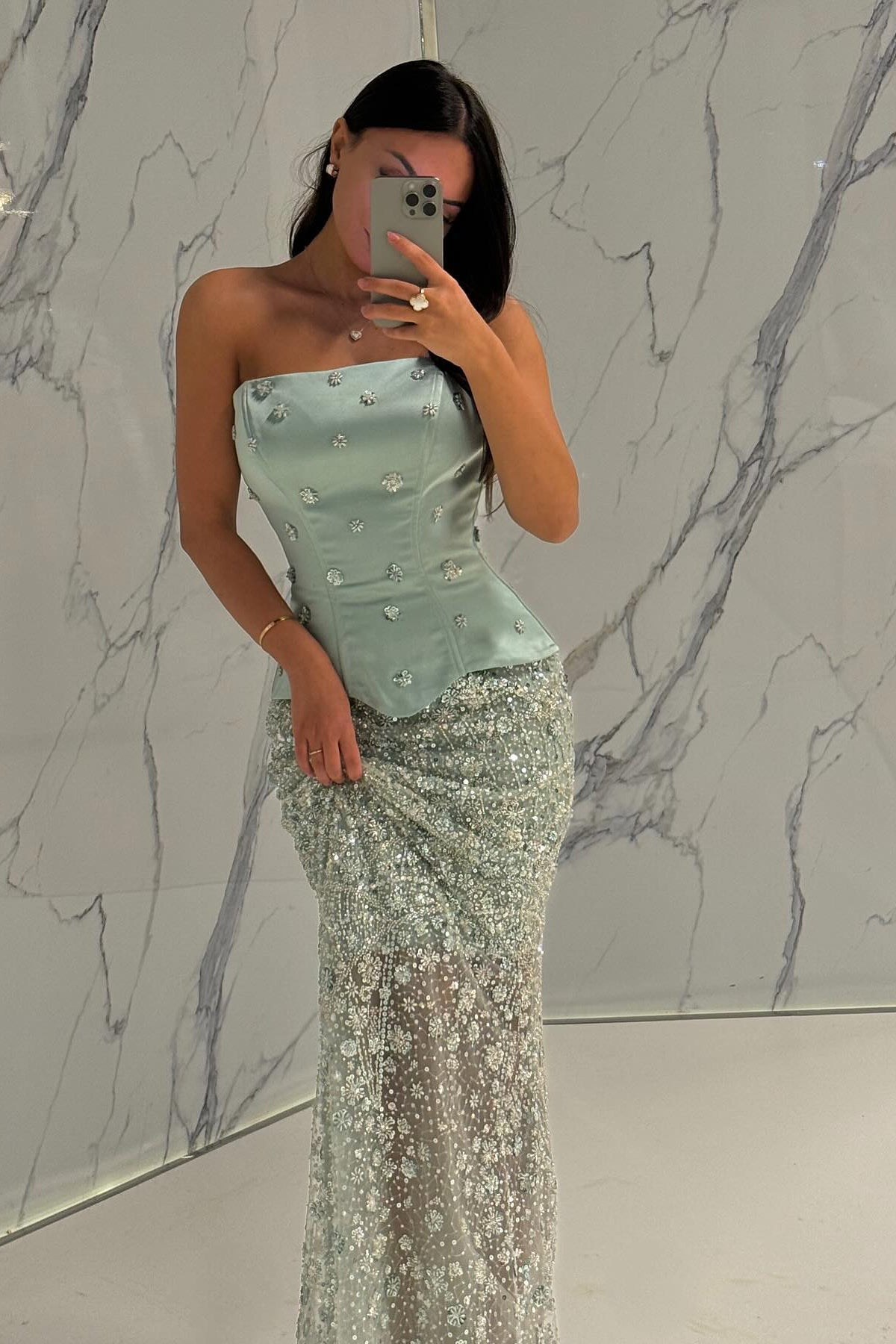 Corset Bodice Mermaid 3D Floral Evening Dress SS697