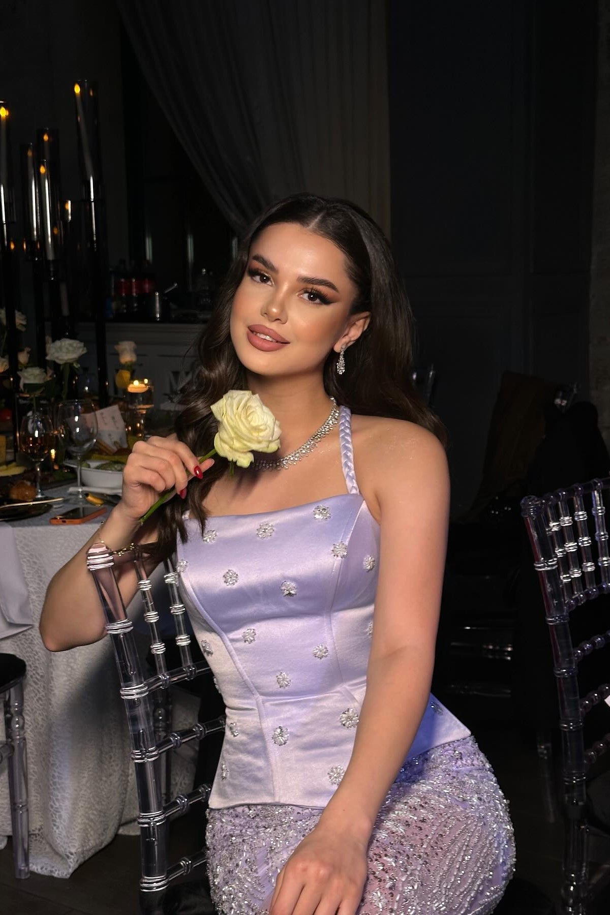 Corset Bodice Mermaid 3D Floral Evening Dress SS697