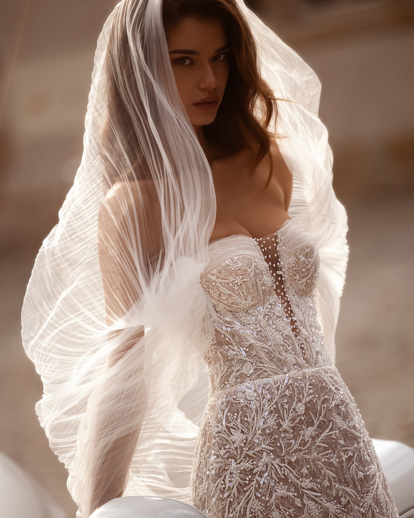 Ivory  Romantic A-Line Satin Wedding Dress 3D Rose Floral With Veil  SW661（副本） Sheer Fairy
