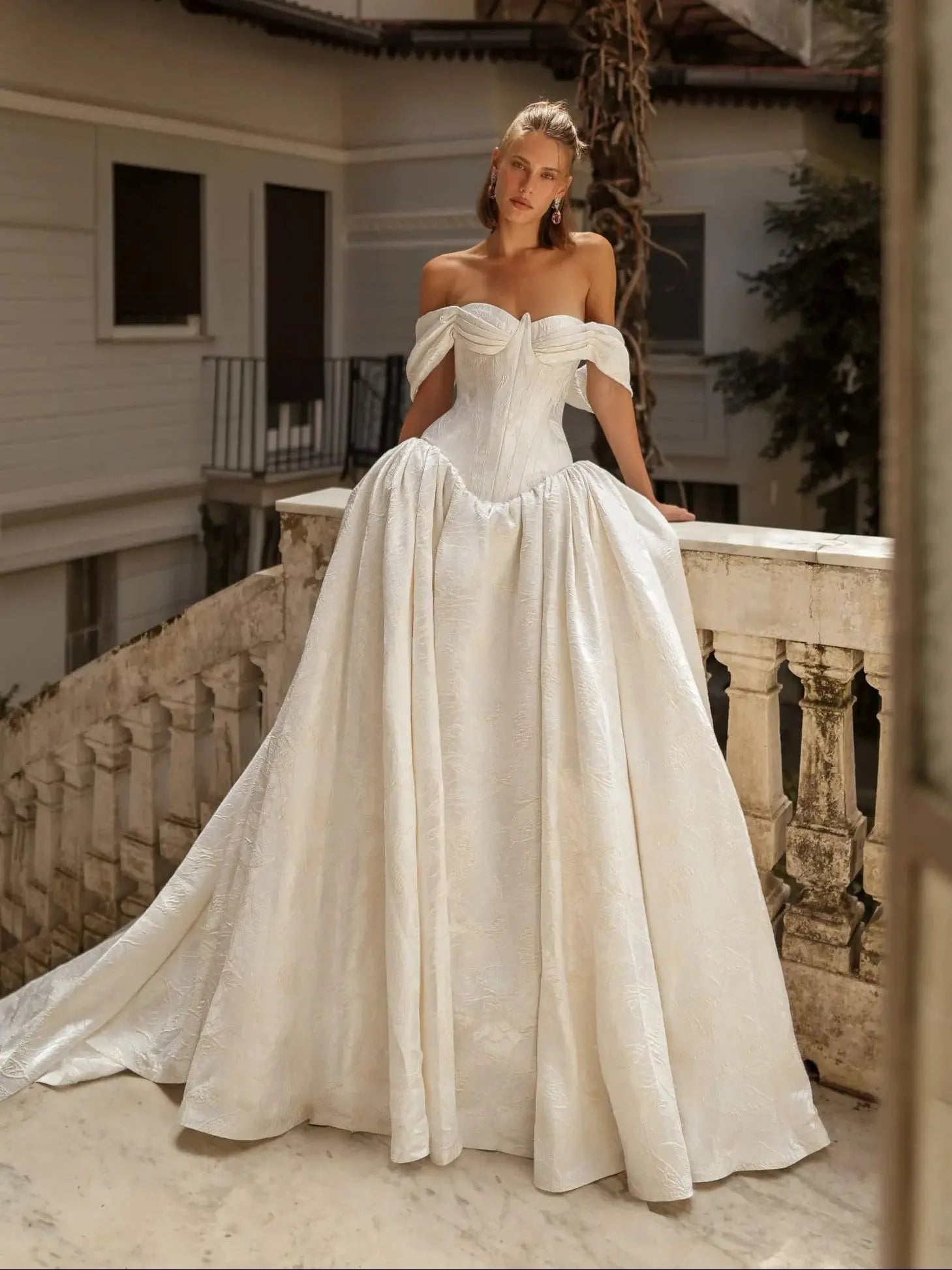 Off the Shoulder Sexy Sweetheart Bodice Satin Wedding Bridal Dress SW181 Sheer Fairy