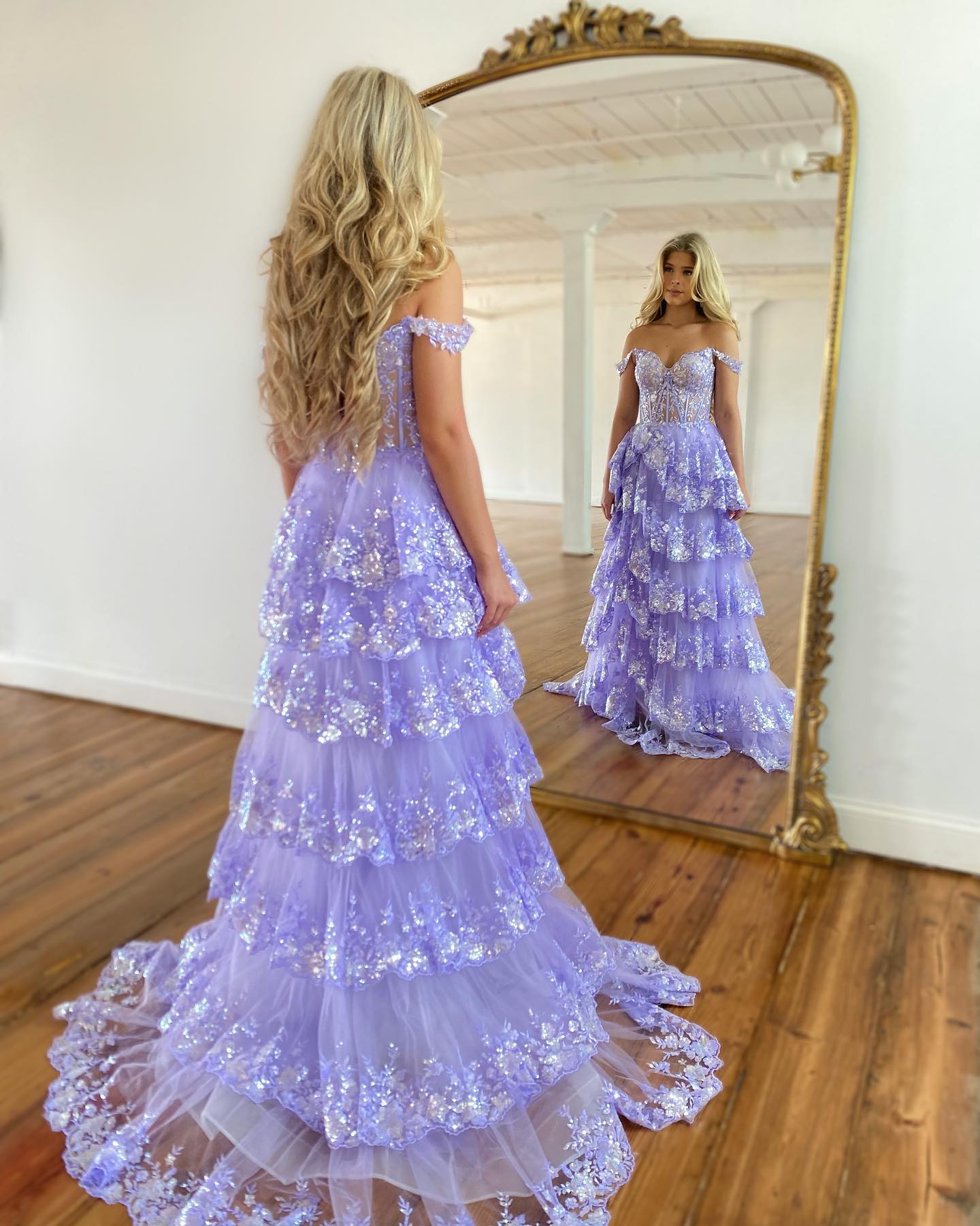 Black Off Shoulder Prom Dresses with Embroidery High Side Slit for Women Graduation Party Gowns