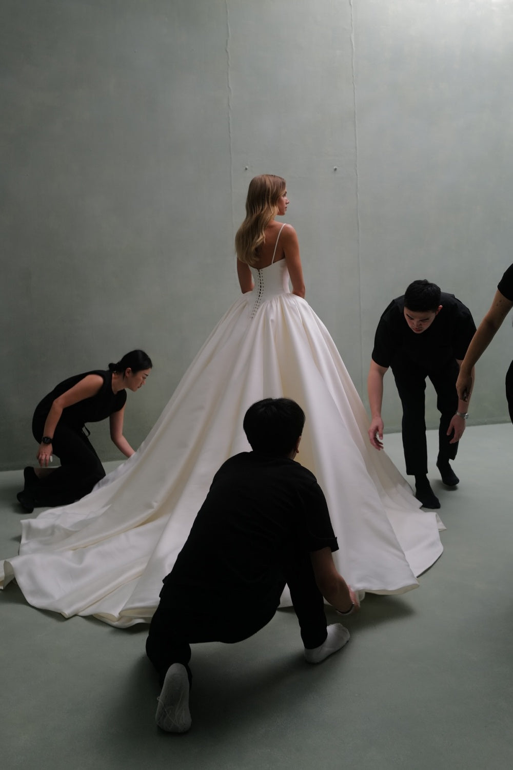 Luxury 3D Floral Appliqué Ball Gown Wedding Dress SW079 Sheer Fairy