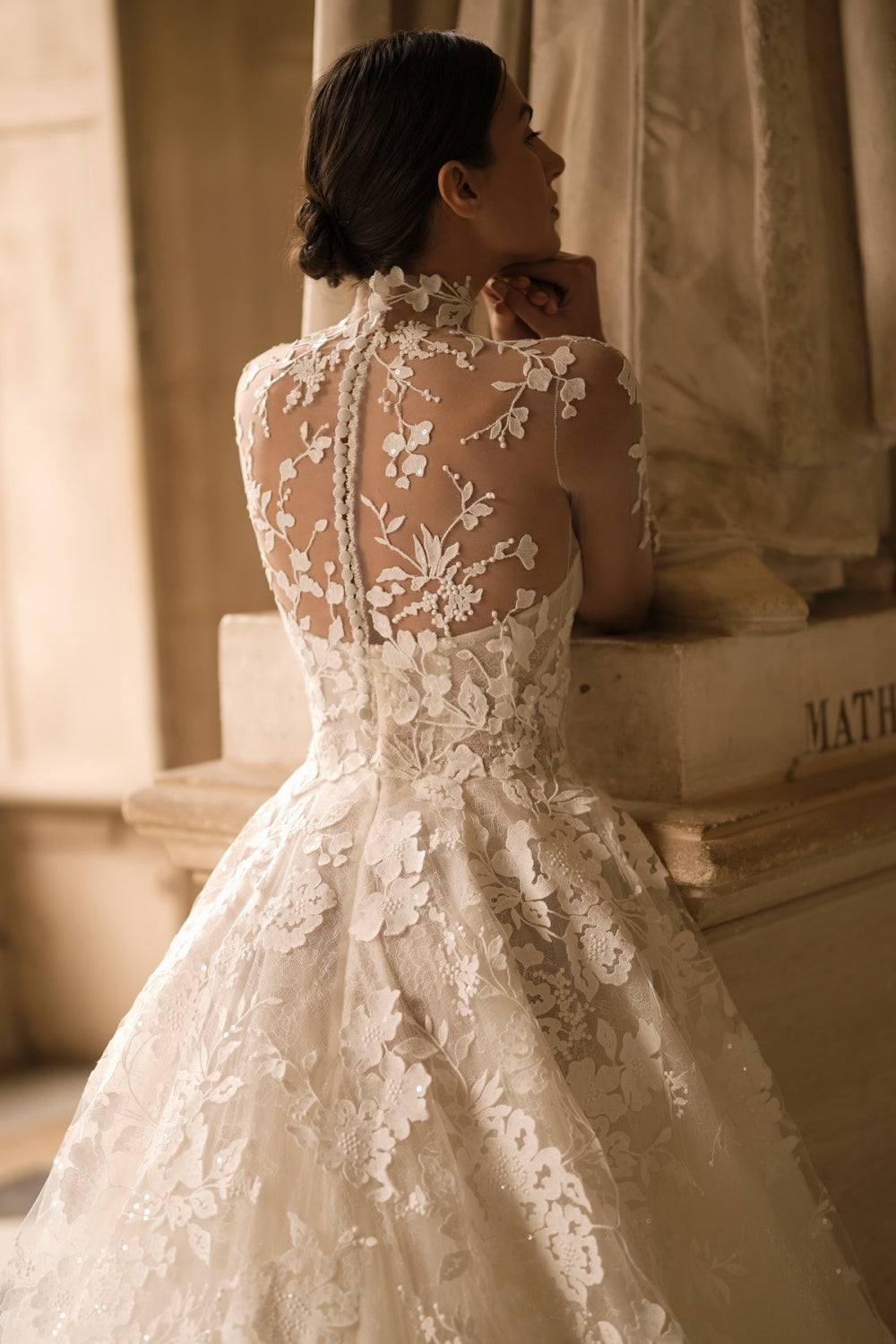 Elegant Strapless Lace Ball Gown Wedding Dress SW081 Sheer Fairy