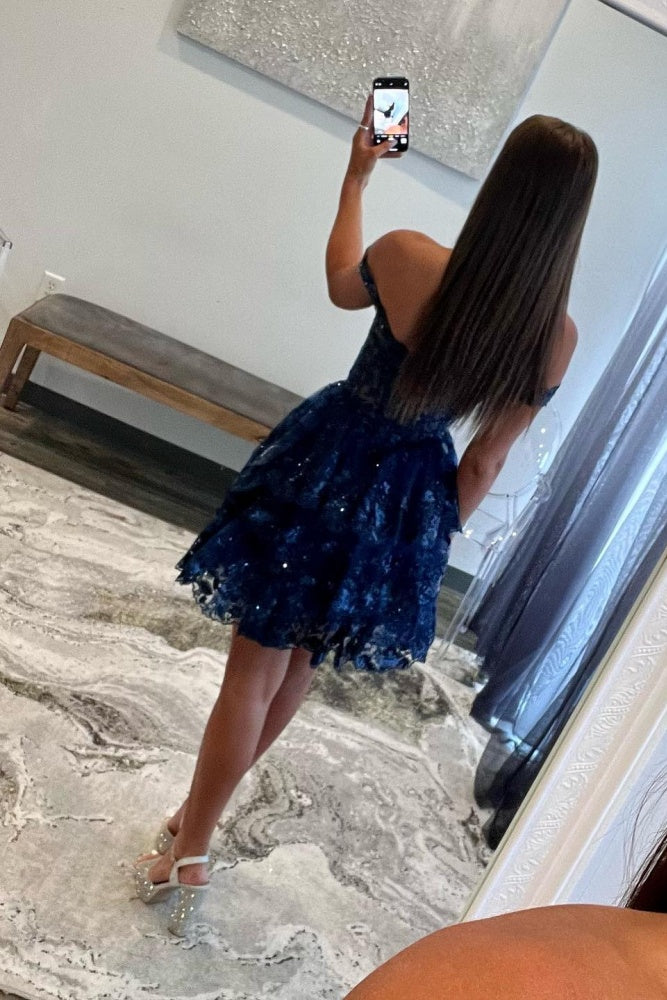 Luxury Sweetheart Sequined Lace Homecoming Dress RM101