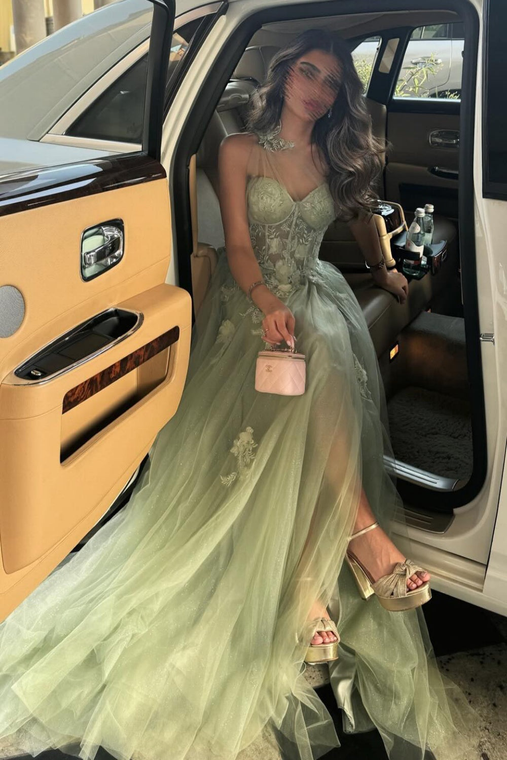 Tulle Ballgown One-Shoulder Prom Dress with 3D Floral SH212 Sheer Fairy