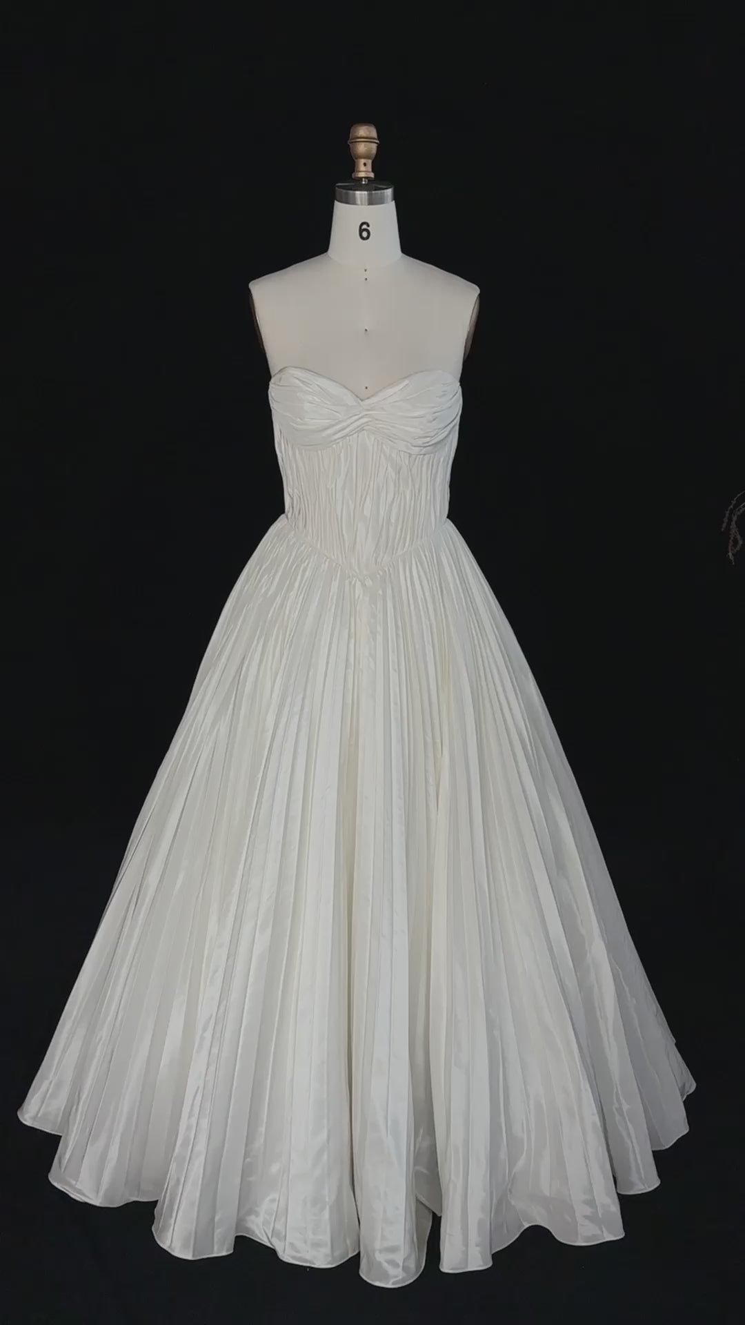 Load video: Ivory Sweetheart Pleated Chiffon Wedding Gown