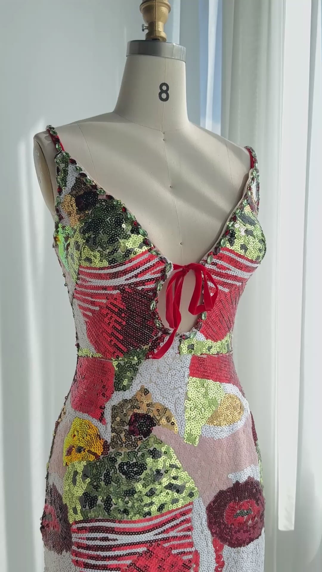 Load video: Multicolored Sequin Sleeveless Maxi Dress ST114