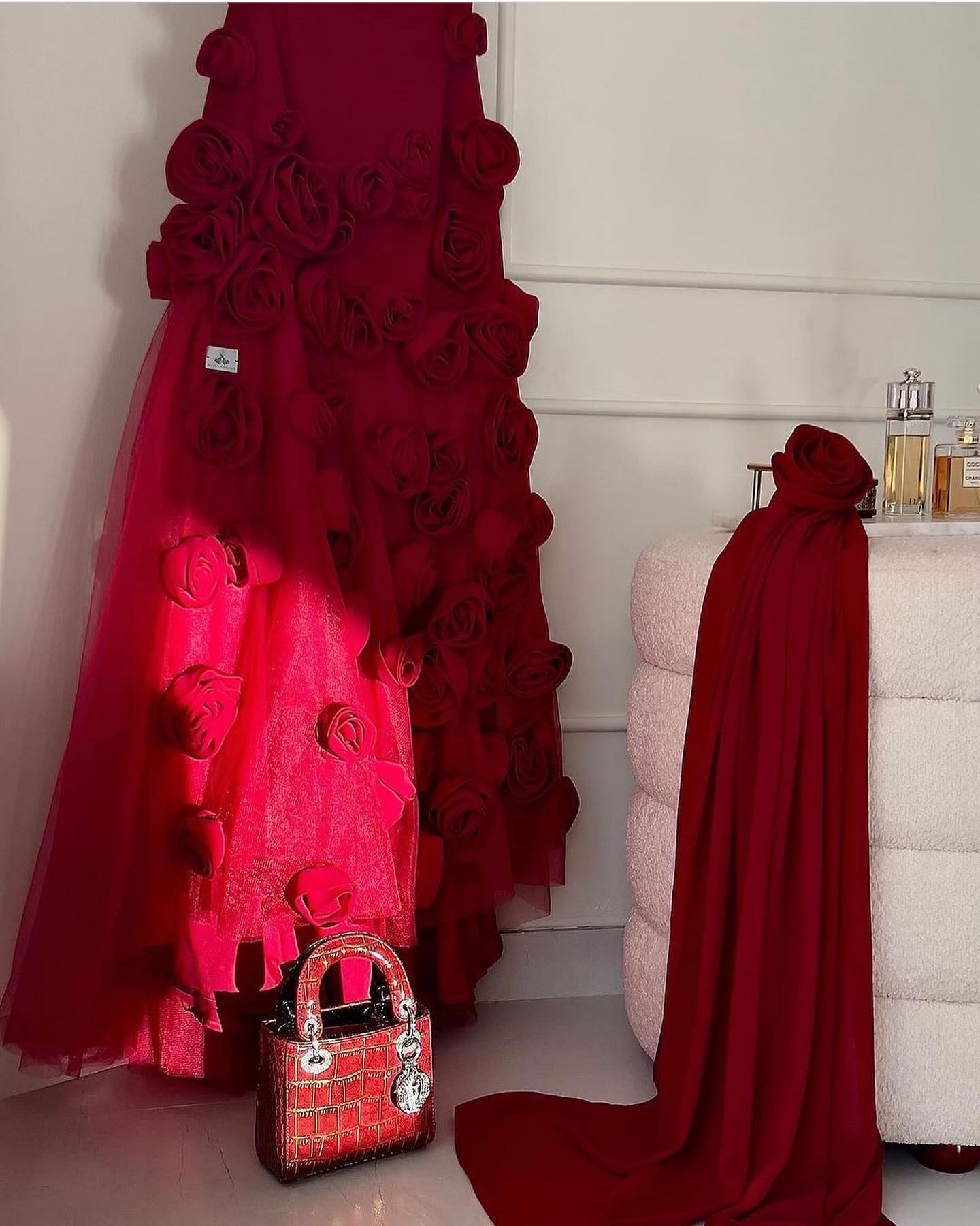 Modest 3D Rose Strapless Mermaid Evening Dress with Train SS207 Sheer Fairy